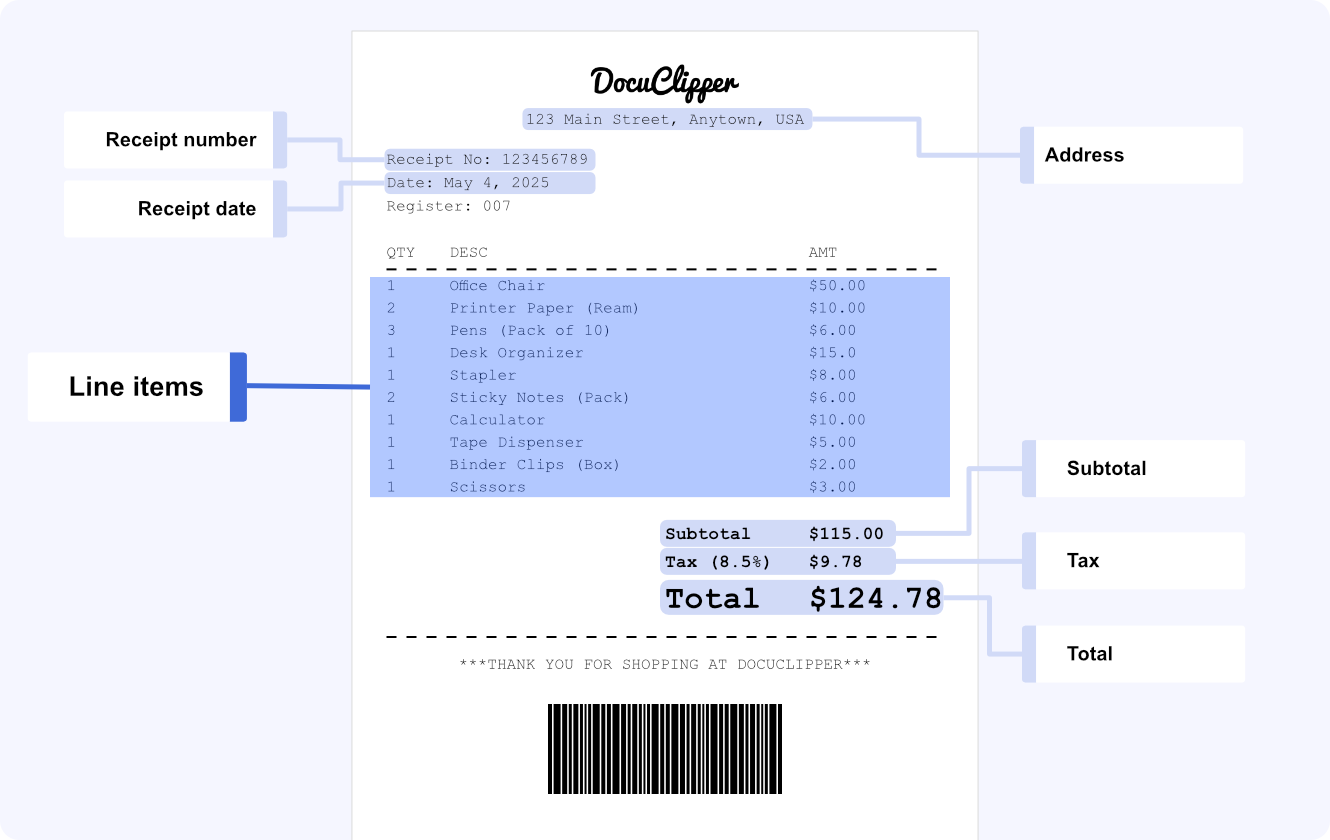 docuclipper receipt scanner app highest accuracy